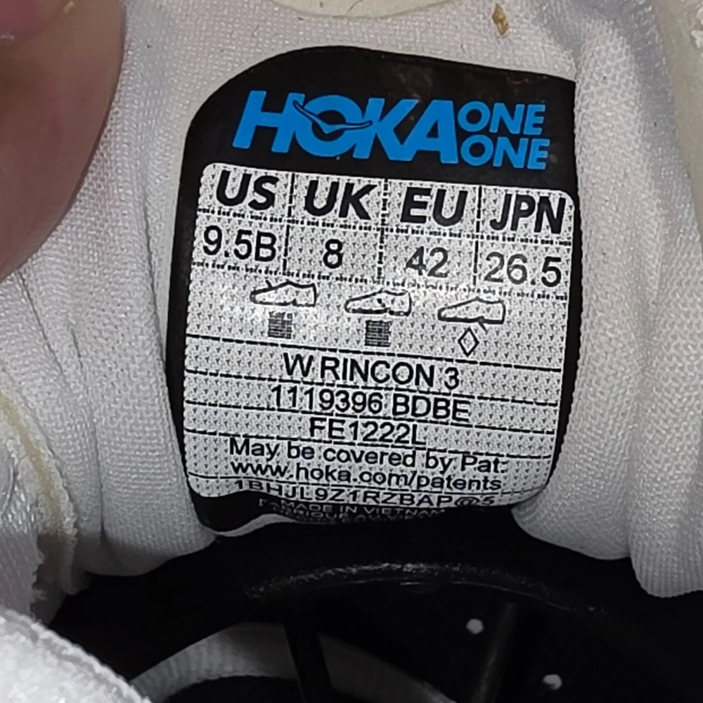 HOKA Rincon 3 Running Shoes Women's 9.5 B Blanc De Blanc Eggnog 1119396 - Picture 8 of 8